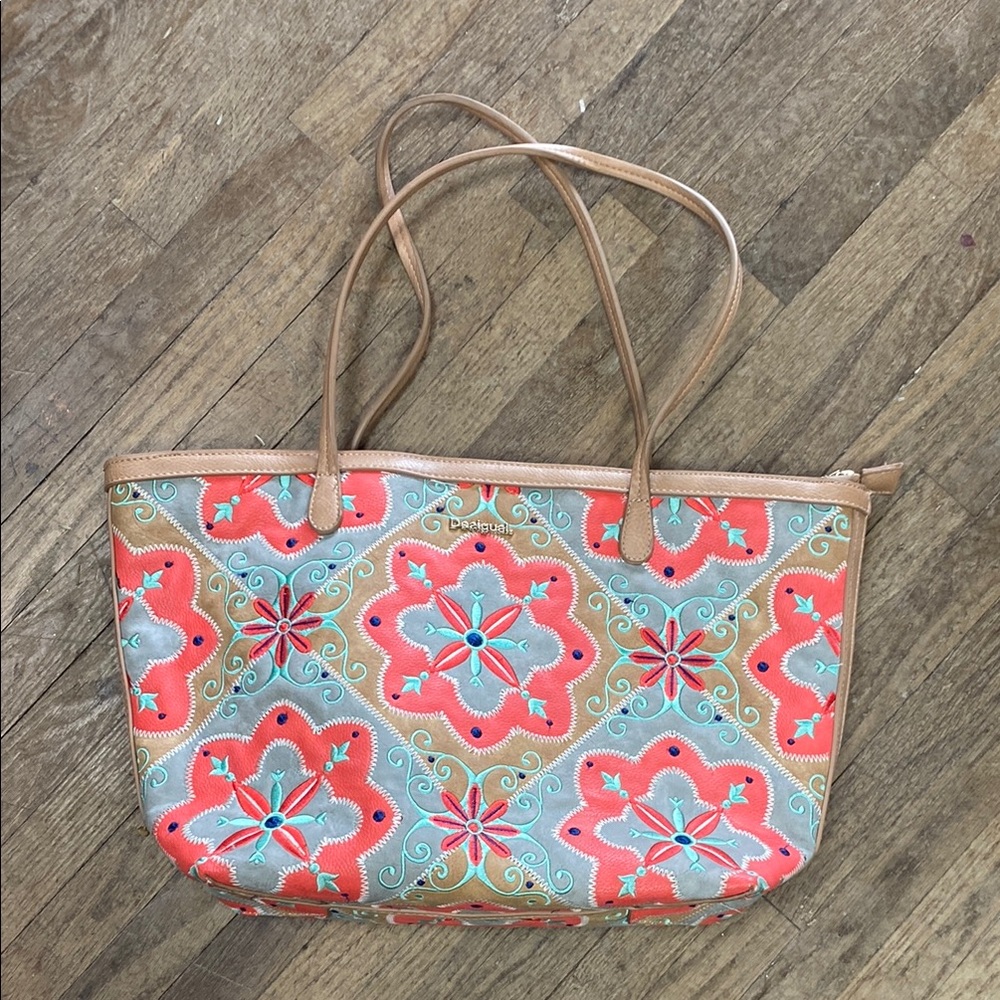 Desigual Multicolor Patterned Tote Bag
